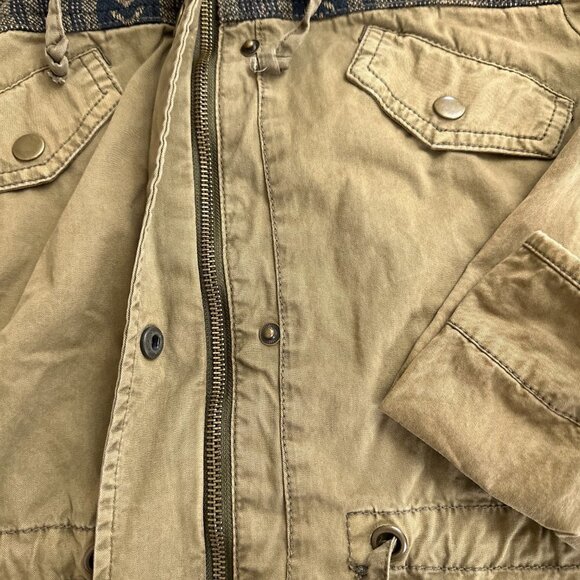 Coffee Shop Olive Green Jacket Southwestern Pattern M - Picture 7 of 8